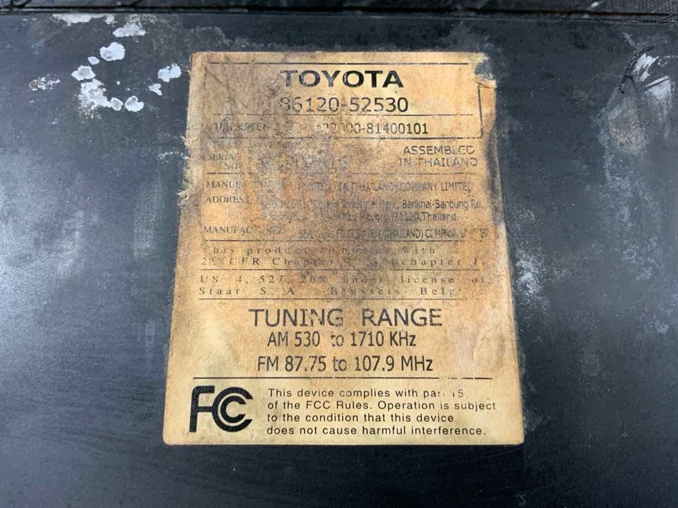 06-07 Toyota 4Runner AM FM CD MP3 WMA Stereo Radio Reciever 8612052530