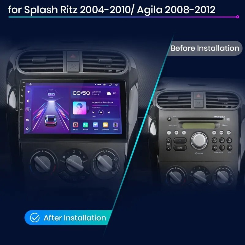 2 DIN RADIO FOR OPEL AGILA SUZUKI SPLASH BLUETOOTH USB GPS WI-FI