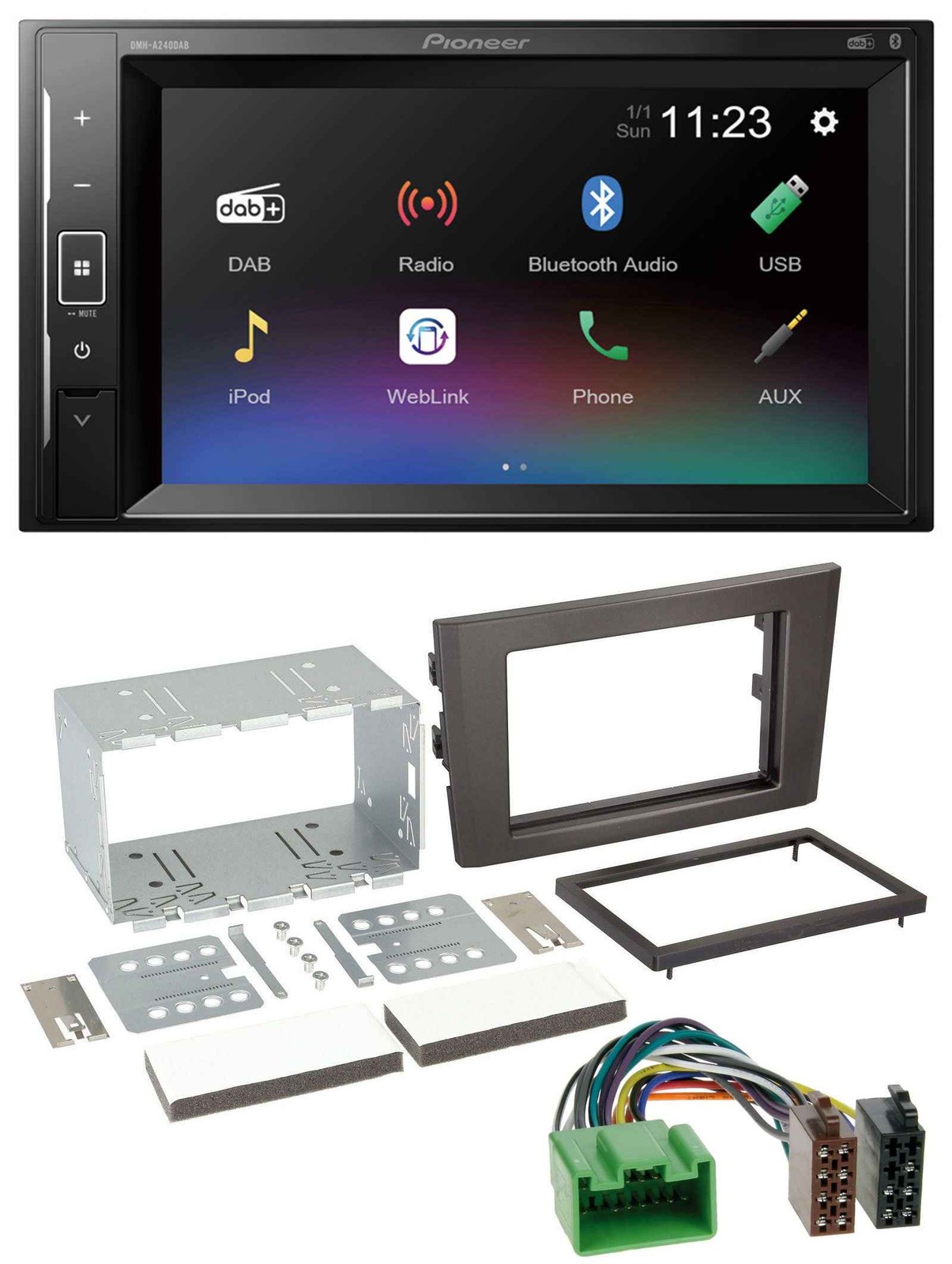 Pioneer DAB MP3 2DIN Bluetooth USB Car Stereo for Volvo XC 90 07-14 16 Pin