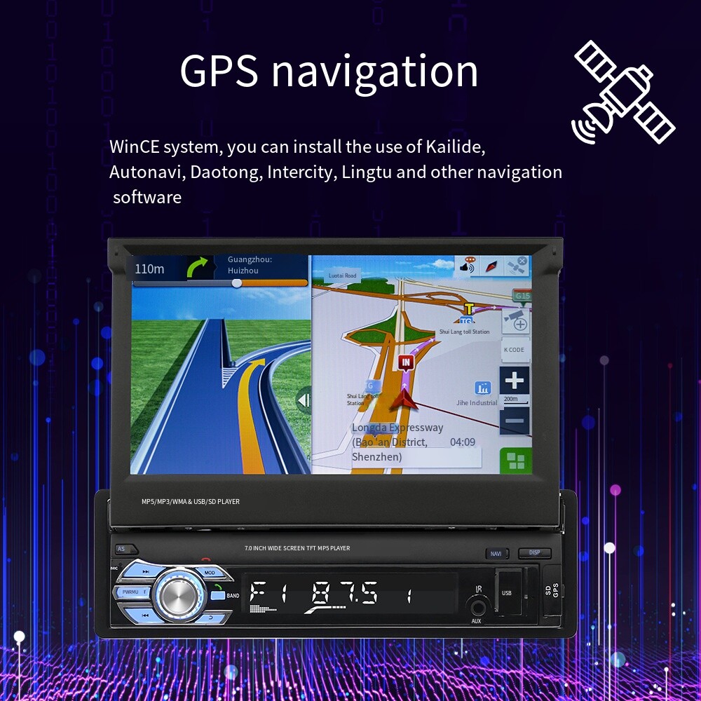 Portable Multimedia Flip out Autoradio 7 Inch Car Stereo Radio MP5 MP4 BT Player