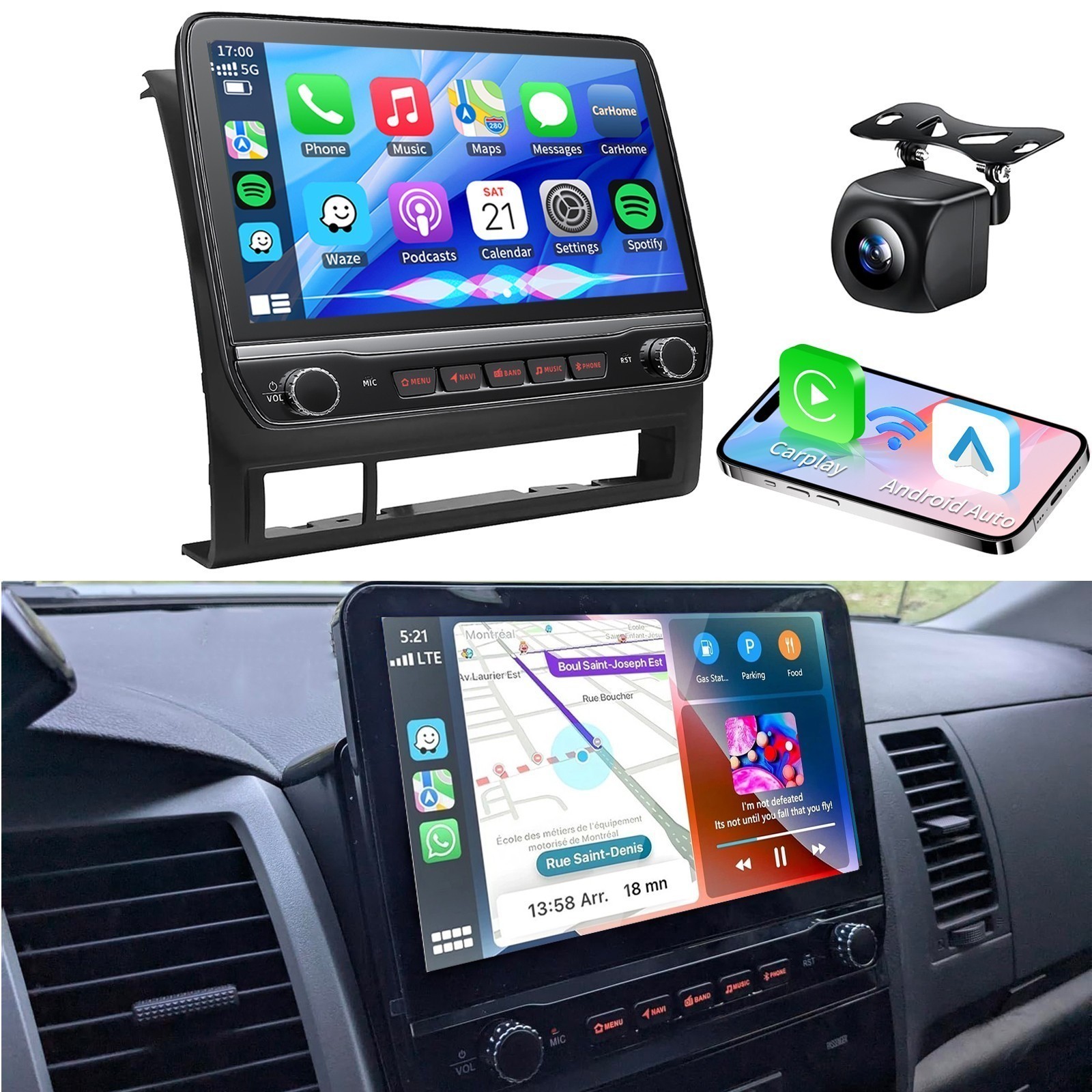 Carplay For Toyota Tacoma 2005-2015 Android 15 Car GPS Navi Stereo Radio 4G+64GB