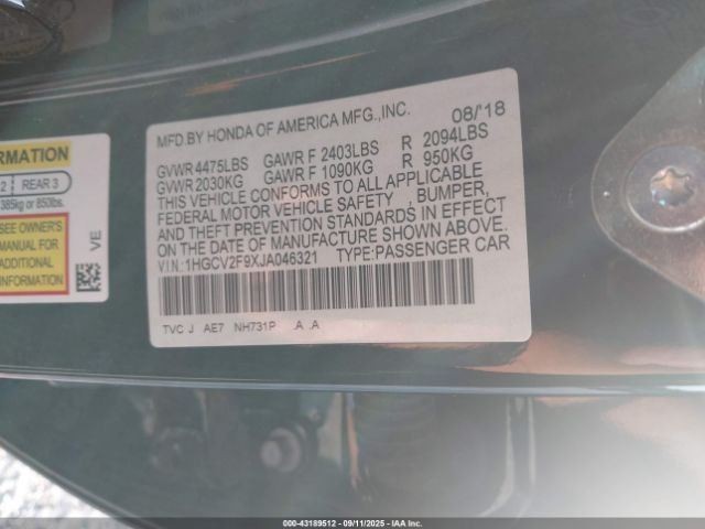 Driver Camera/Projector Radar Unit Rear Fits 18-20 ACCORD 1148657