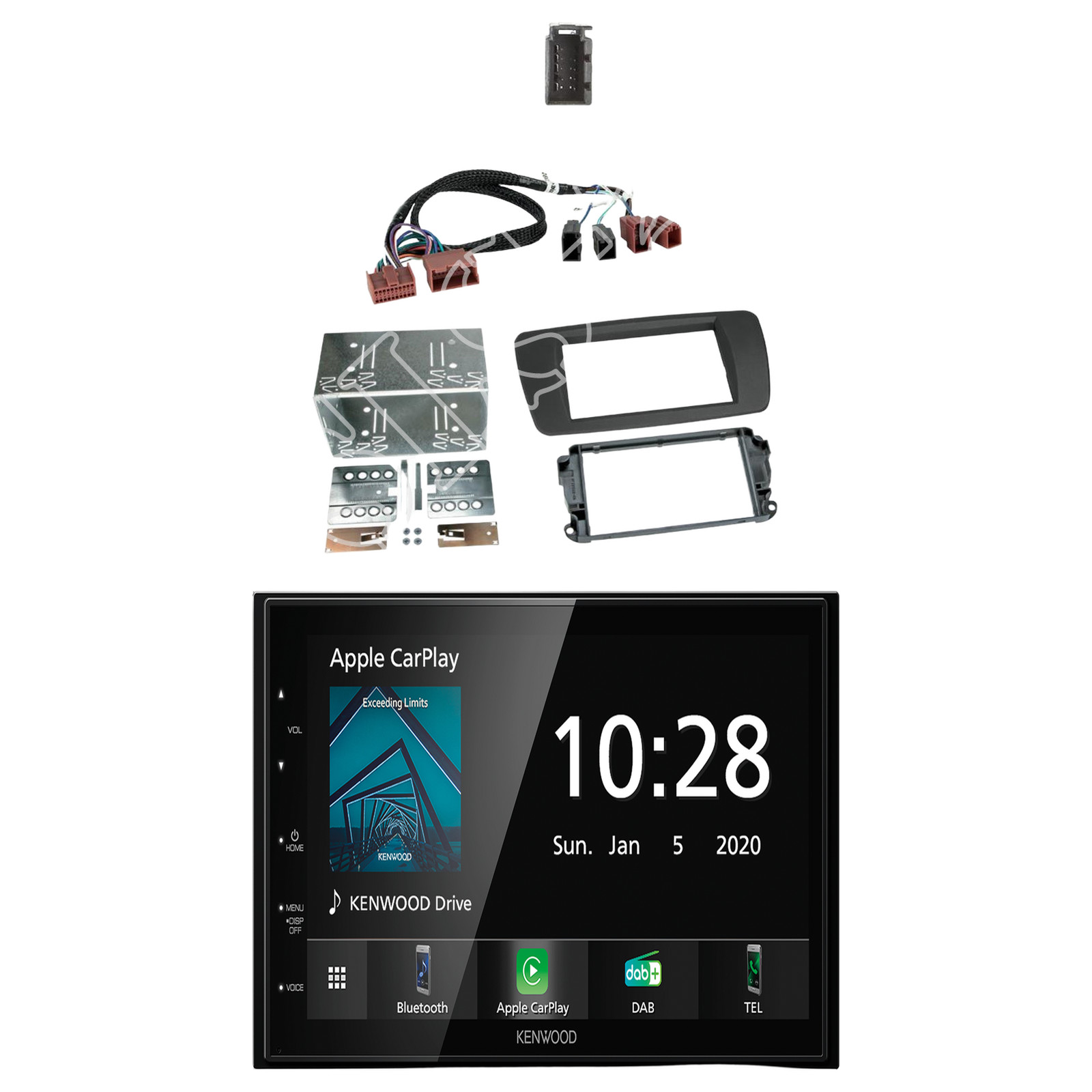 Kenwood DMX5020DABS Radio DAB Bluetooth with installation kit for Seat Ibiza from 2014
