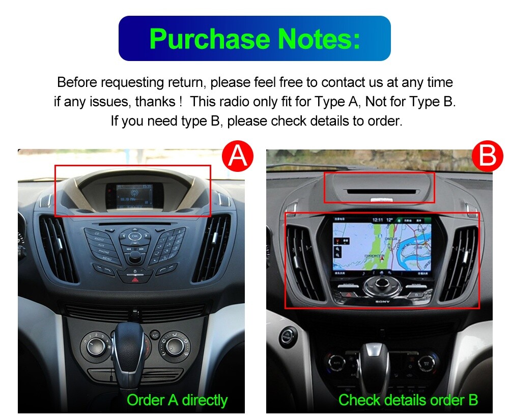 2+32GB For Ford Escape Kuga 2013-2016 Android 13 Car Stereo Radio GPS W/Camera