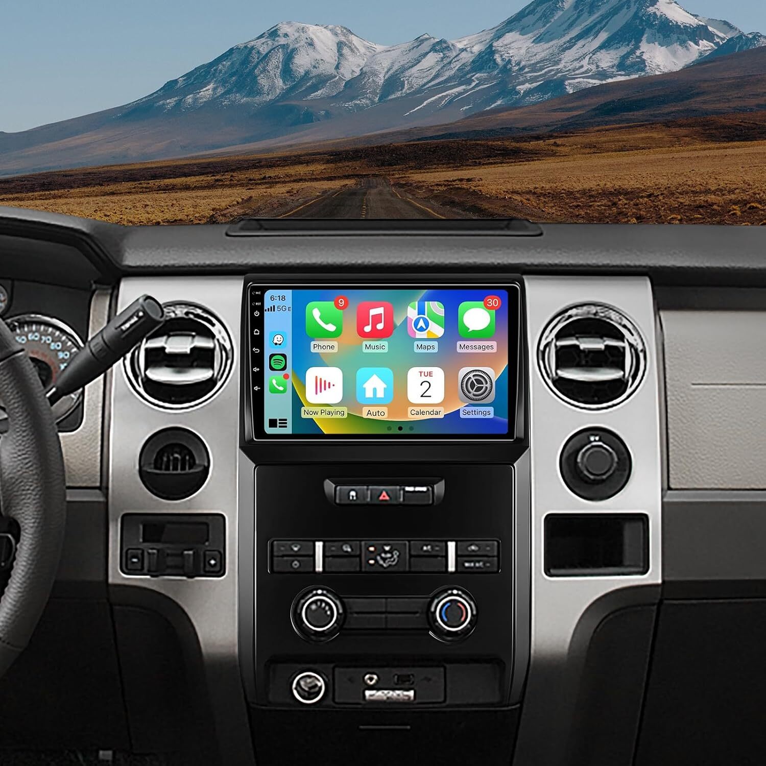For Ford F150 2009-2014 Carplay Android 13 Car Stereo Radio WiFi GPS Navi Camera