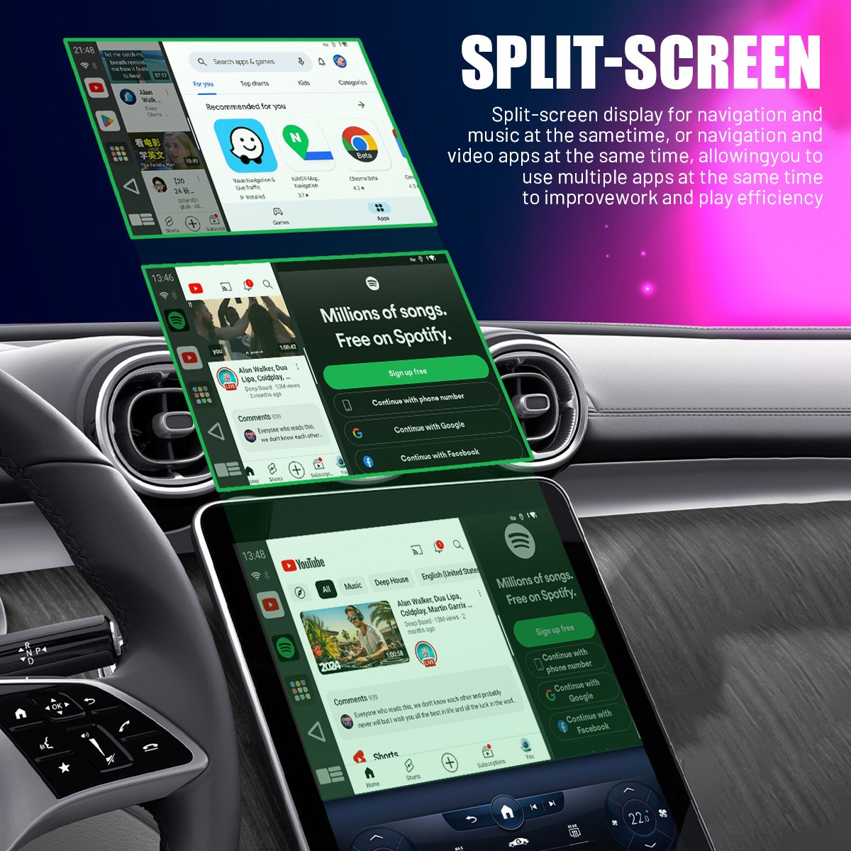 4-in-1 Wireless CarPlay AI box Android Auto Adapter Converter w/ Netflix YouTube