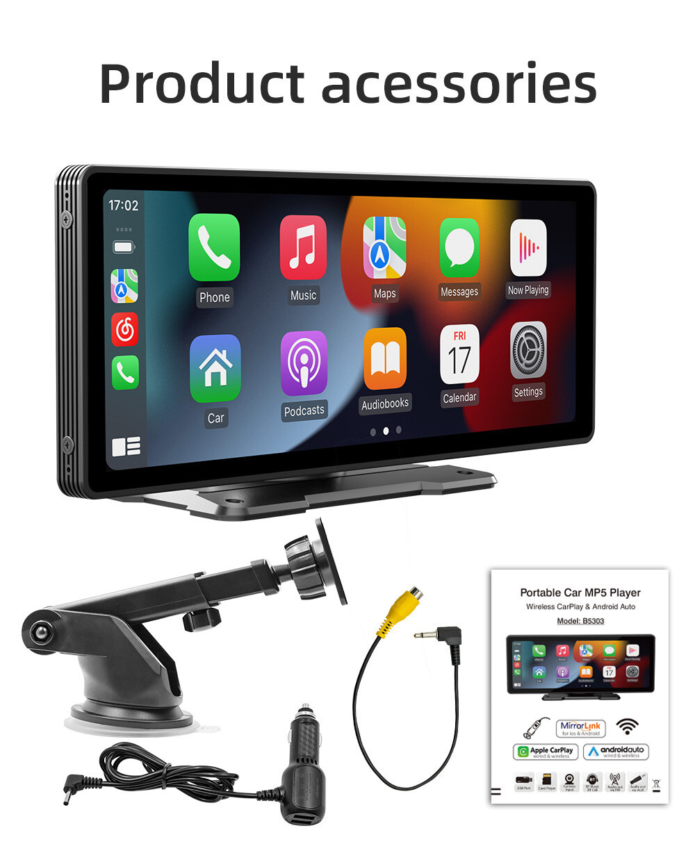 9.3in Car Stereo Bluetooth Radio HD Screen MP5 Player In-Dash WiFi FM USB TF Aux