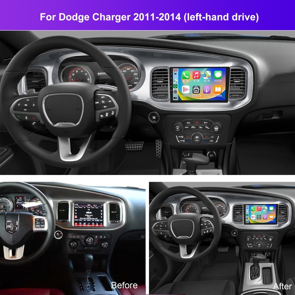 4+64GB Android 15 Car Stereo Radio GPS Navi Carplay For Dodge Charger 2011-2014