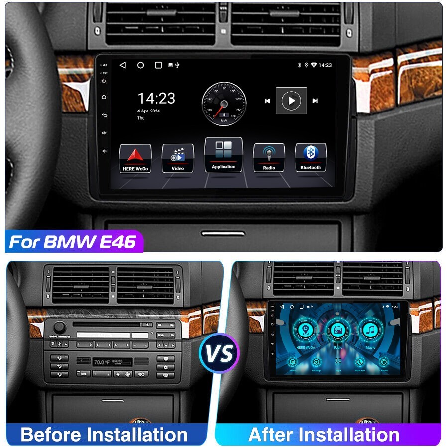 4+64G CarPlay Car Stereo Radio GPS Navi Head Unit For BMW 3-Series E46 1999-2005