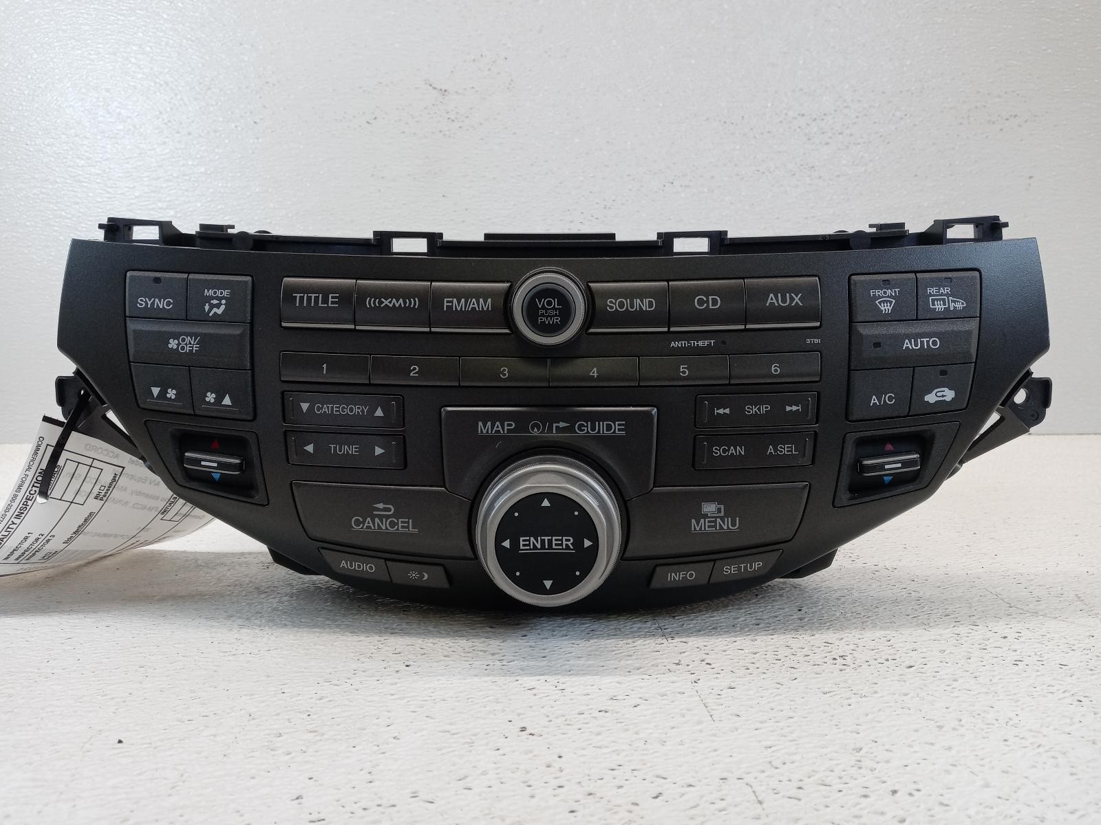 11 12 Honda Accord Radio AM-FM-6CD Navigation ***May Need Programming***