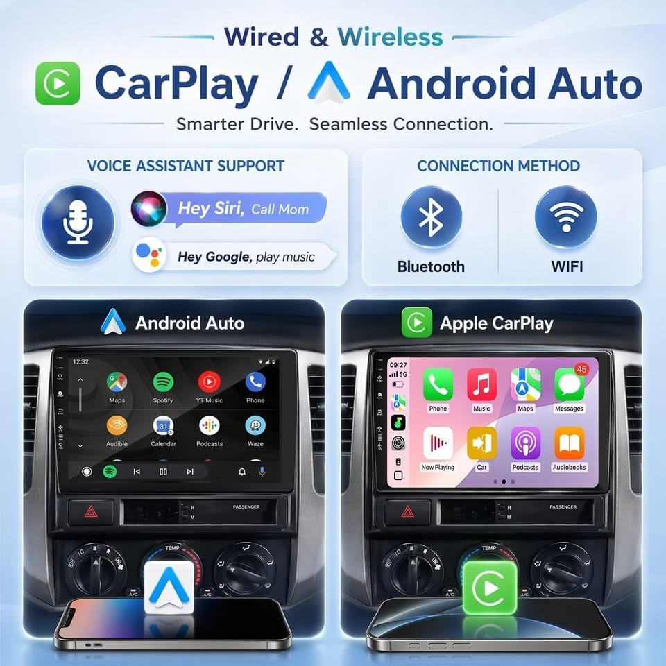 Toyota Tacoma 9″ Android 13 CarPlay (2005-2015) WiFi6 Radio w/ Camera 2+64GB