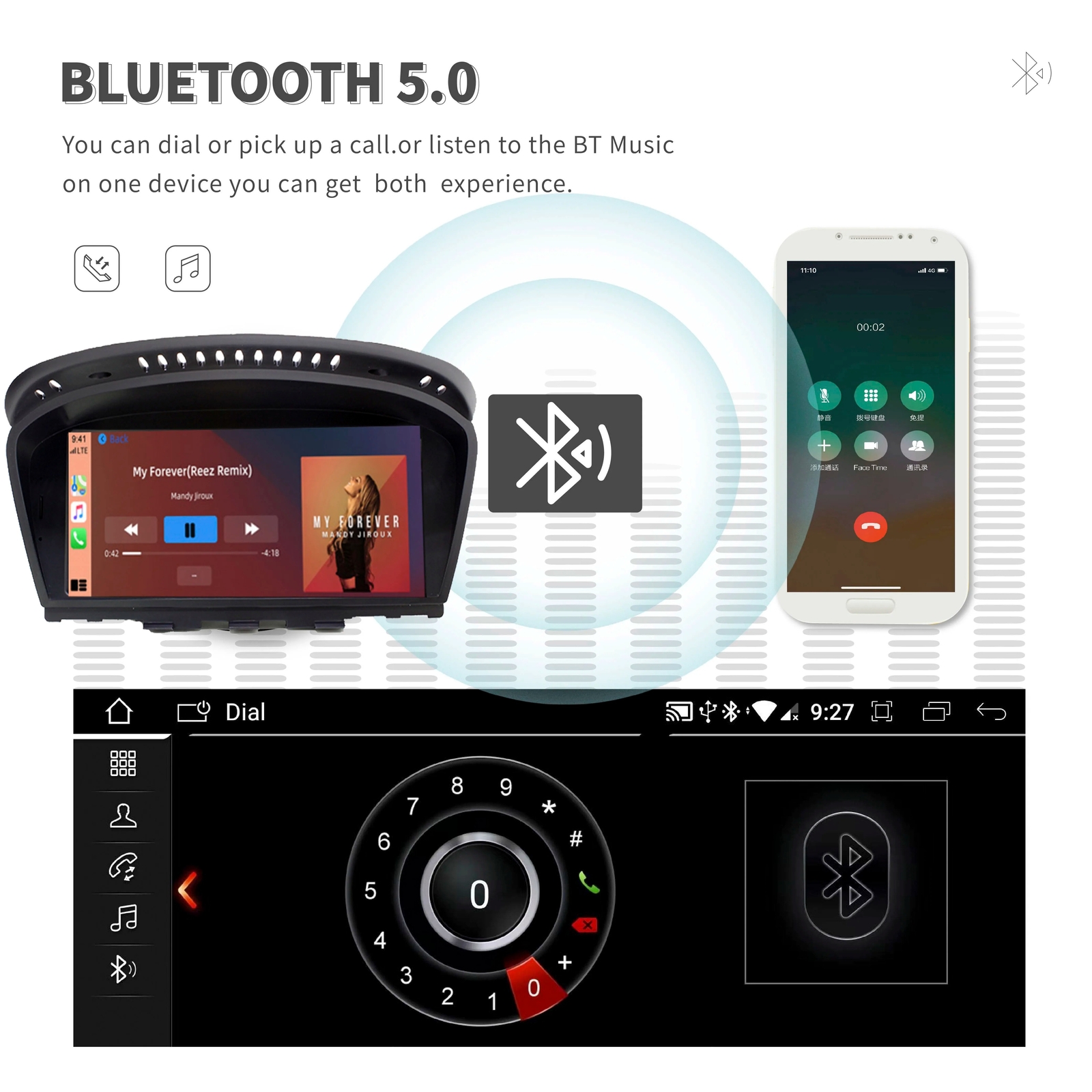 4G LTE Android 14 Car Stereo 8 Core 8+128G GPS Sat Nav For BMW 5 Ser E60 E61 E90 CCC