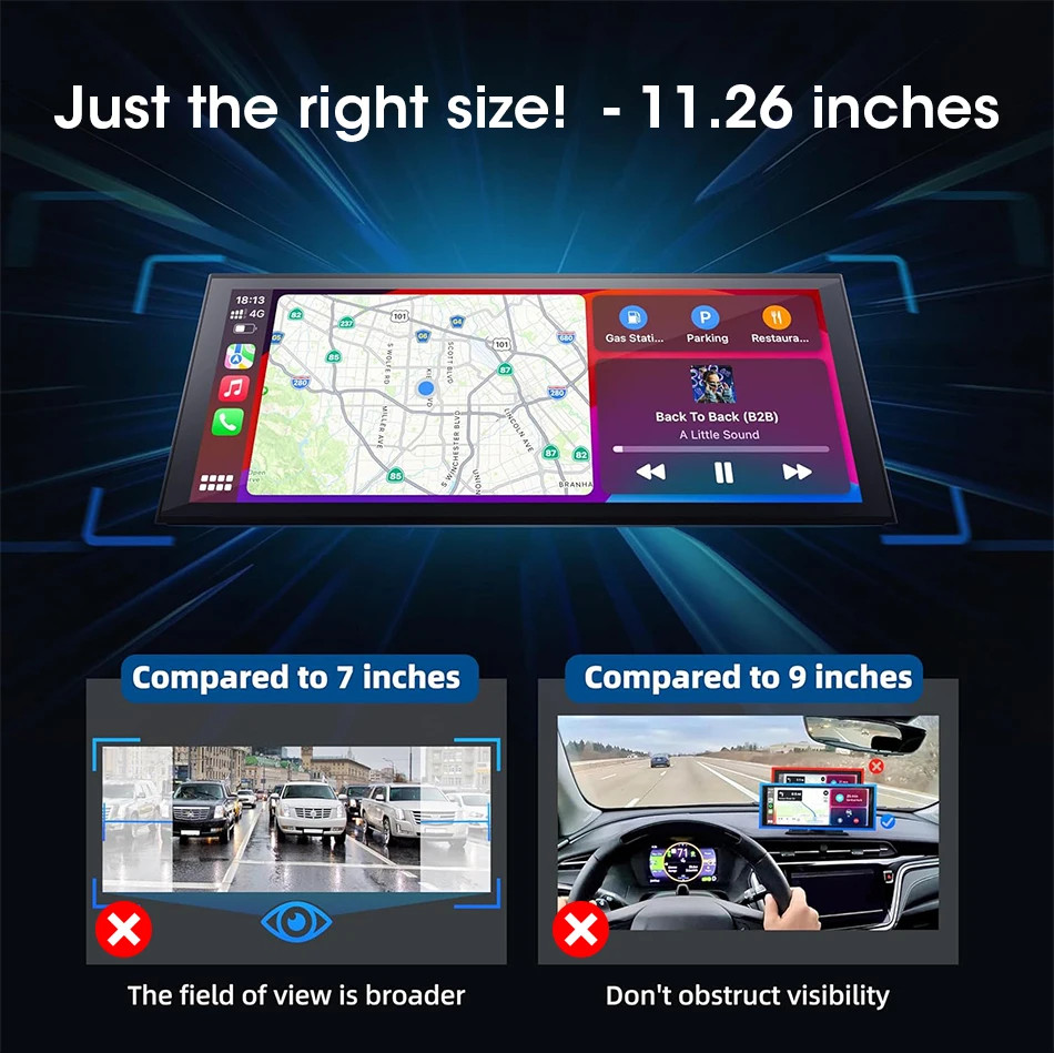11.3 Inch 4K DVR Carplay for BMW Ford Volkswagen Fiat Peugeot Renault Seat Opel