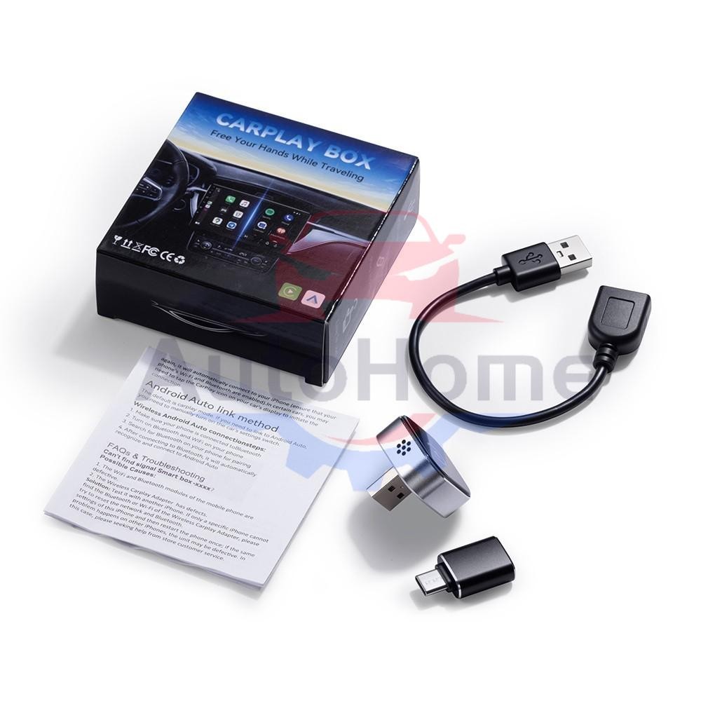 Wireless CarPlay Adapter for Apple iPhone & Android Auto USB Adapter Plug & Play