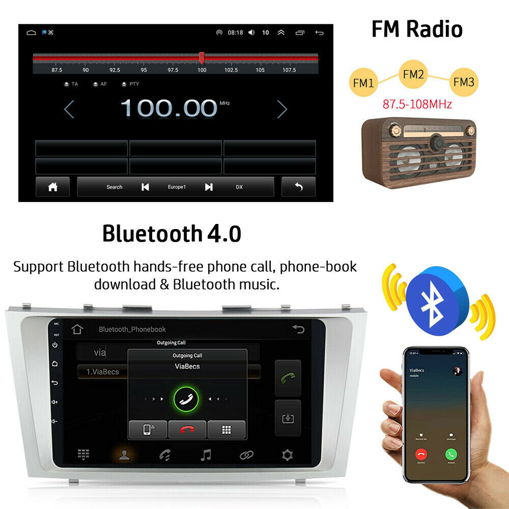 Android 12 Apple CarPlay GPS Navi For Toyota Camry 2007-2011 Car Stereo Radio