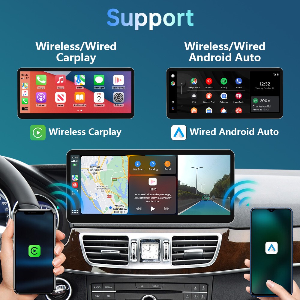 Ultra-thin 12.3”Wireless Carplay Touchscreen For Benz E Class W212 2009-2016