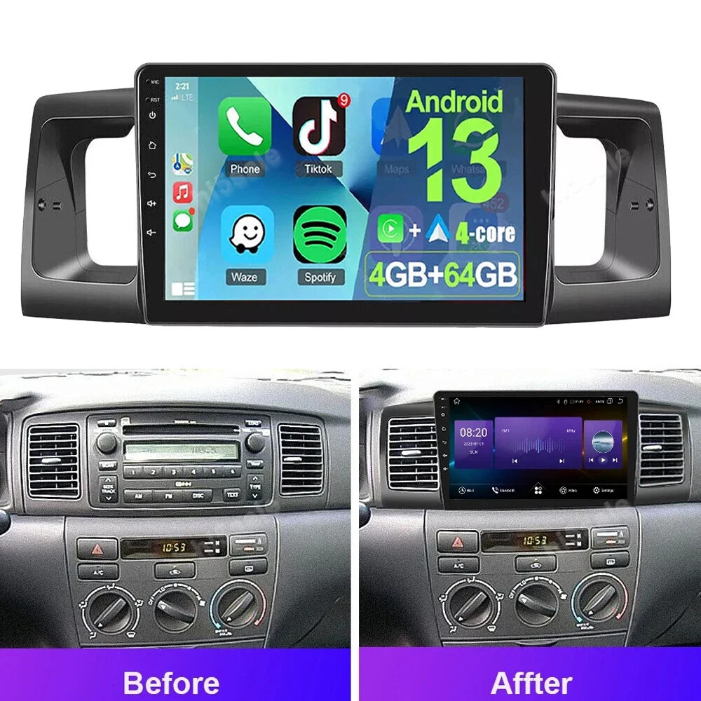 9” Android 15 Car Stereo Radio GPS Navi 4+64G WIFI For Toyota Corolla 2003-2008