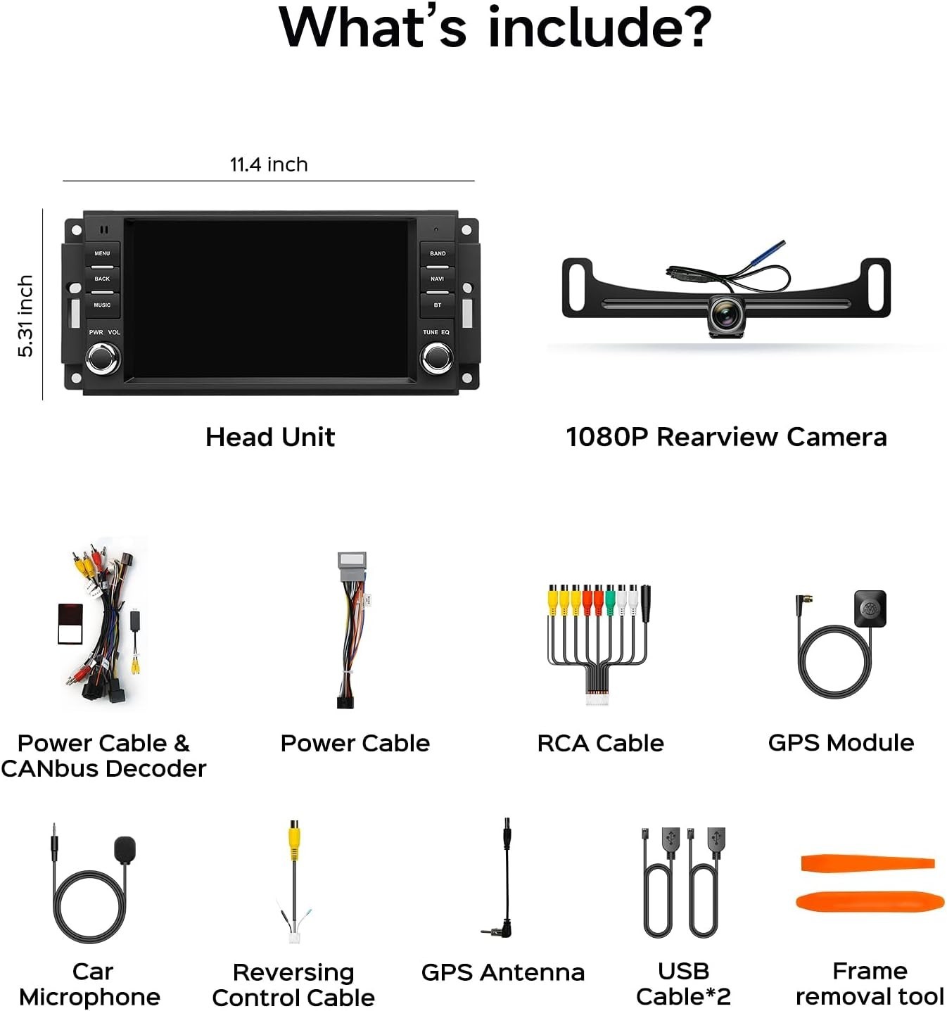 7 Dual Knob Car Radio Stereo FOR Jeep/Dodge/Chrysler WLCarPlay/Wired Android Au
