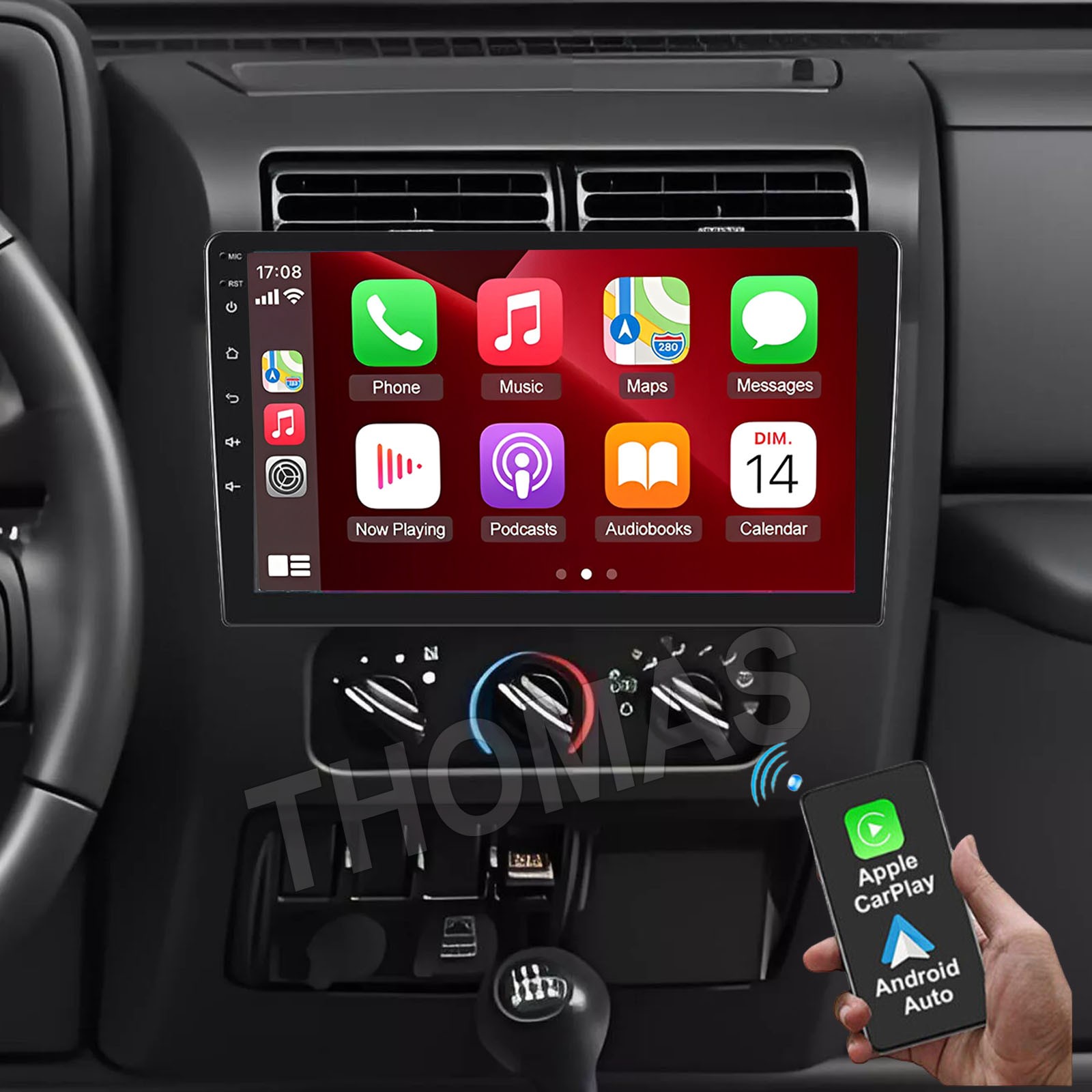 Car Radio Stereo For 2003-2006 Jeep Wrangler TJ Carplay Android 13 GPS Nav