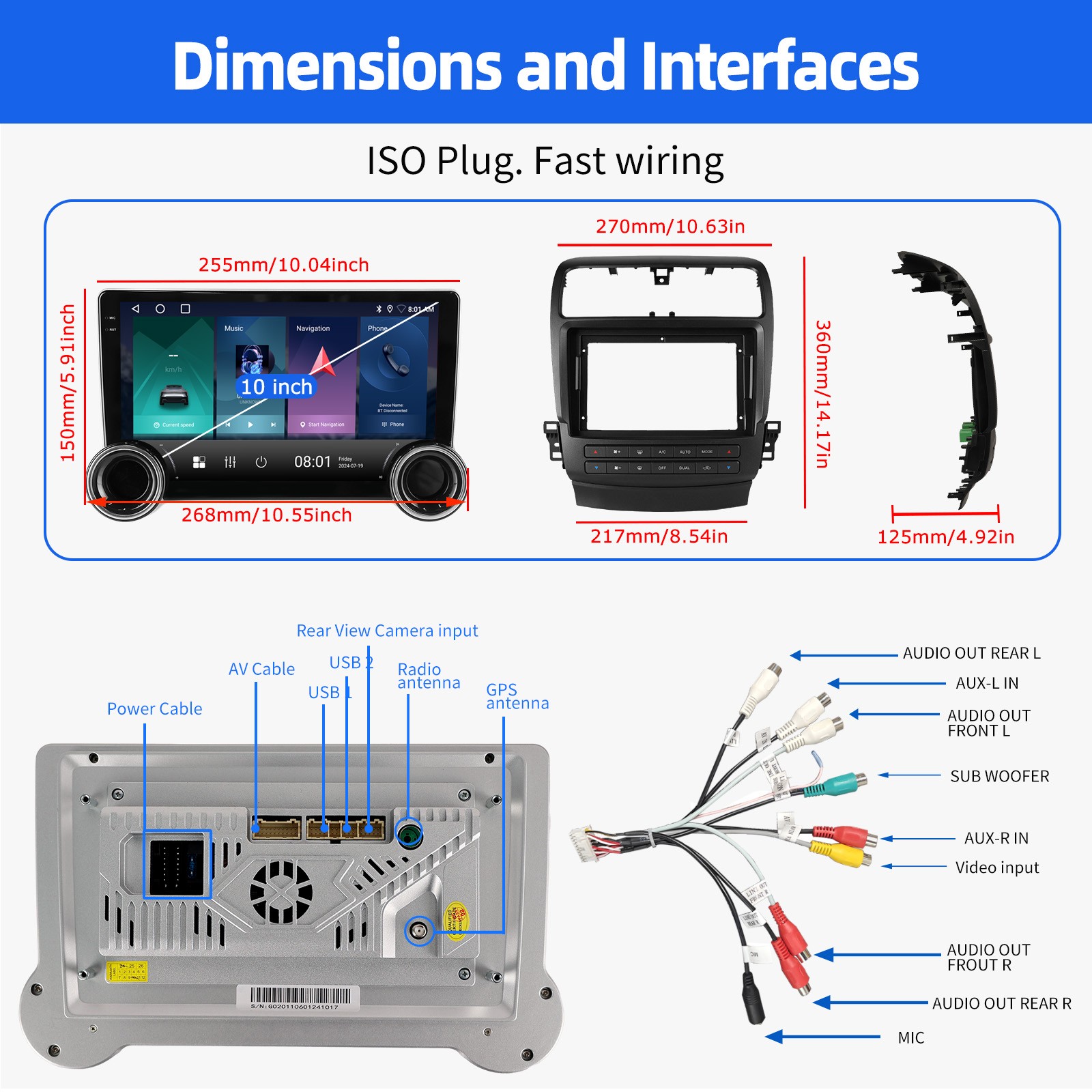 For Acura TSX 2004-2008 Car Stereo Radio Apple Carplay Android 15 GPS Navi AHD