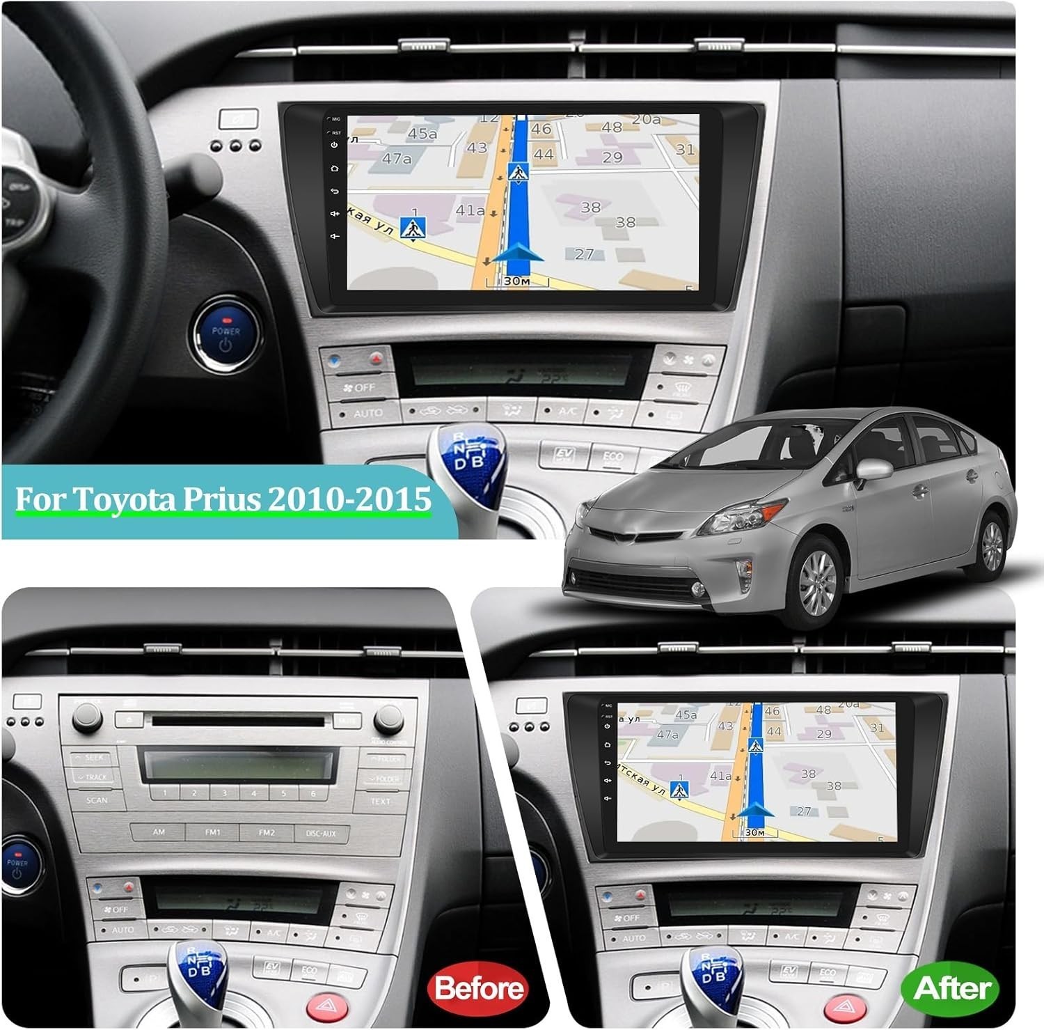 For 2010-2013 Toyota Prius CarPlay Android 13 Car Radio Stereo RDS QLED
