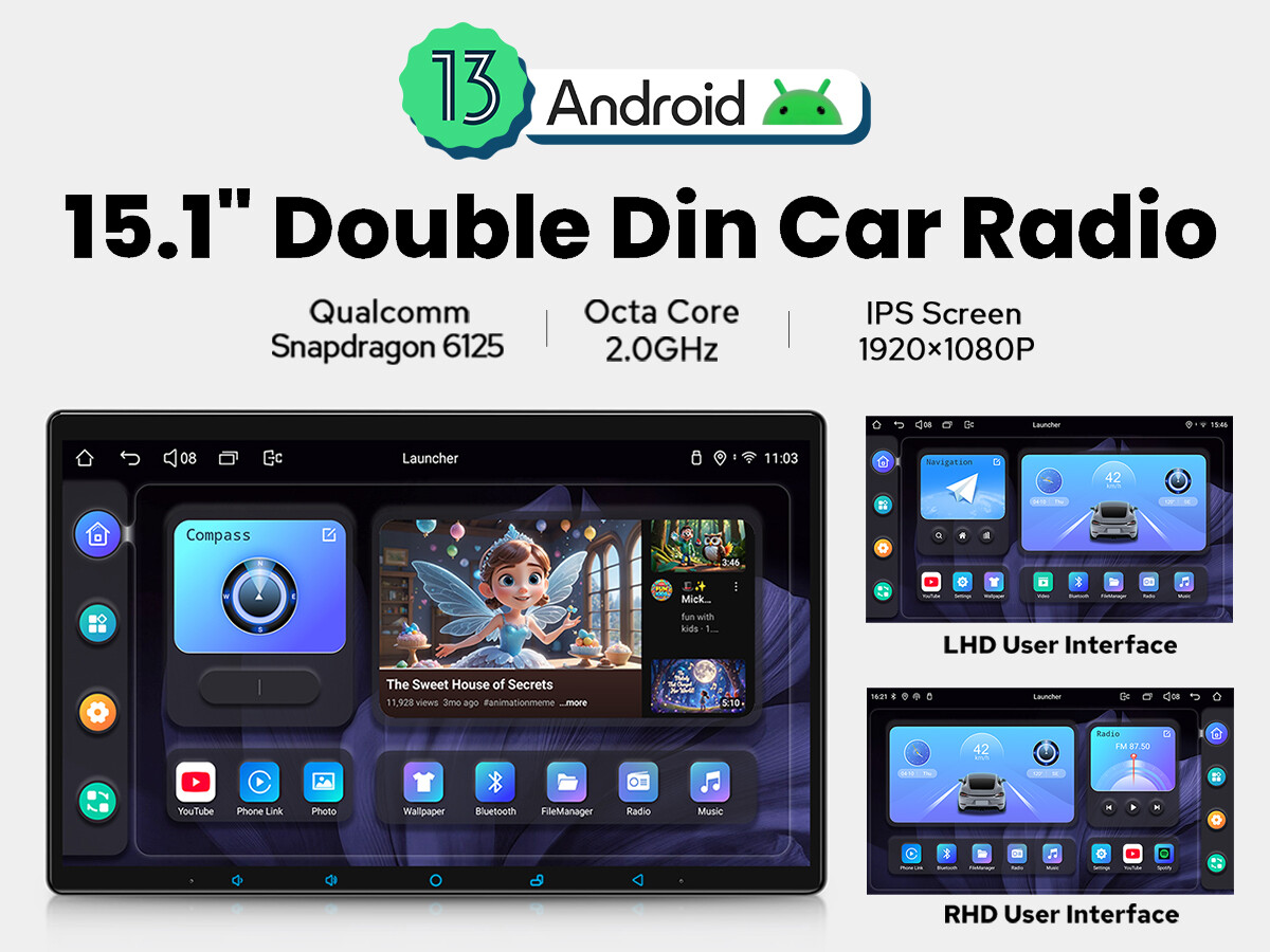 JOYING New Arrival 15.1 Inch Double DIN Android 12 Headunit Carplay Android Auto