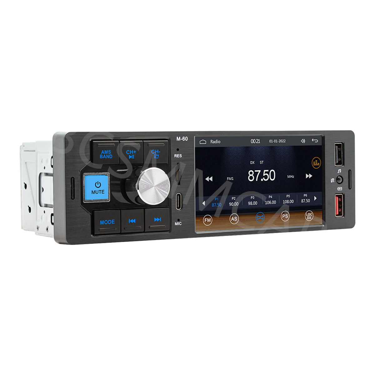 Single Din Car Stereo Radio 4.1in Touch Screen For CarPlay Android Auto BT AUX
