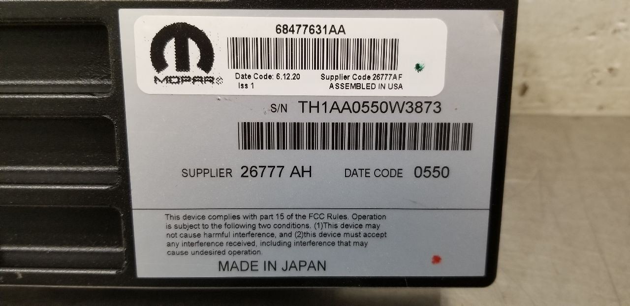 20 DODGE RAM 3500 RADIO AUDIO AMP AMPLIFIER 68477631AA