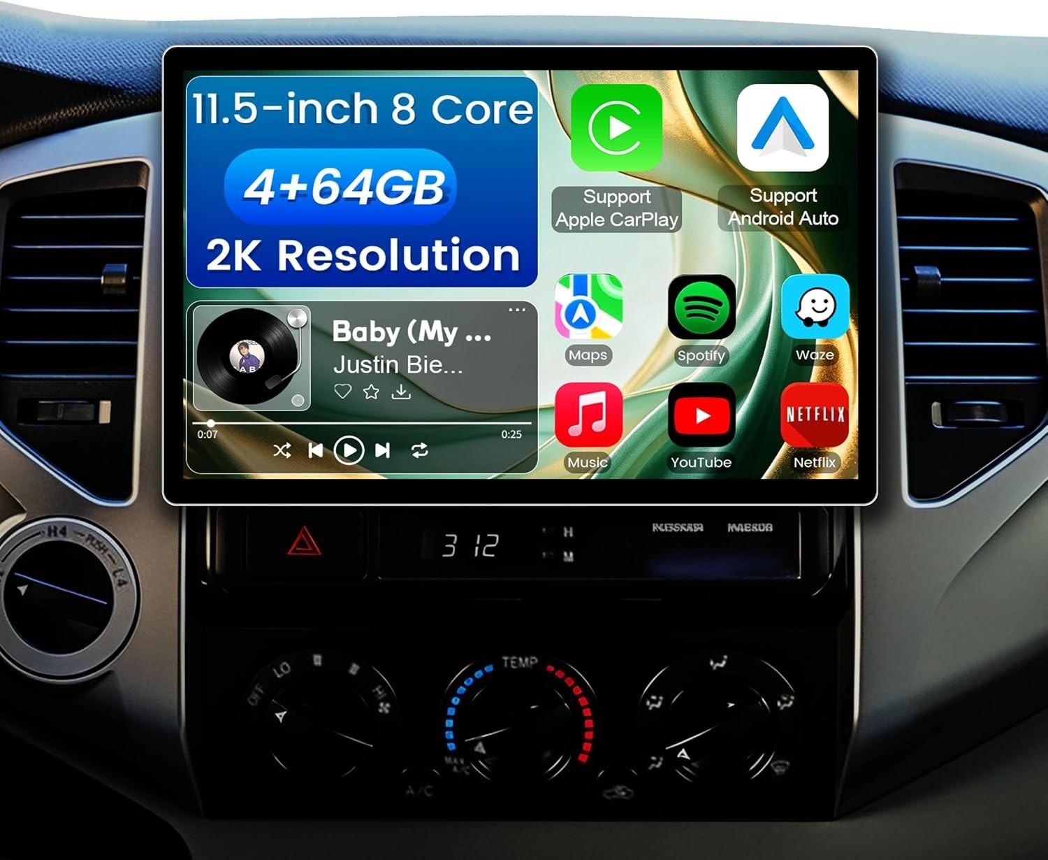 11.5 Inch 8 Core 4GB+64GB Car Radio Stereo for Toyota Tacoma 2005-2015 4811-2