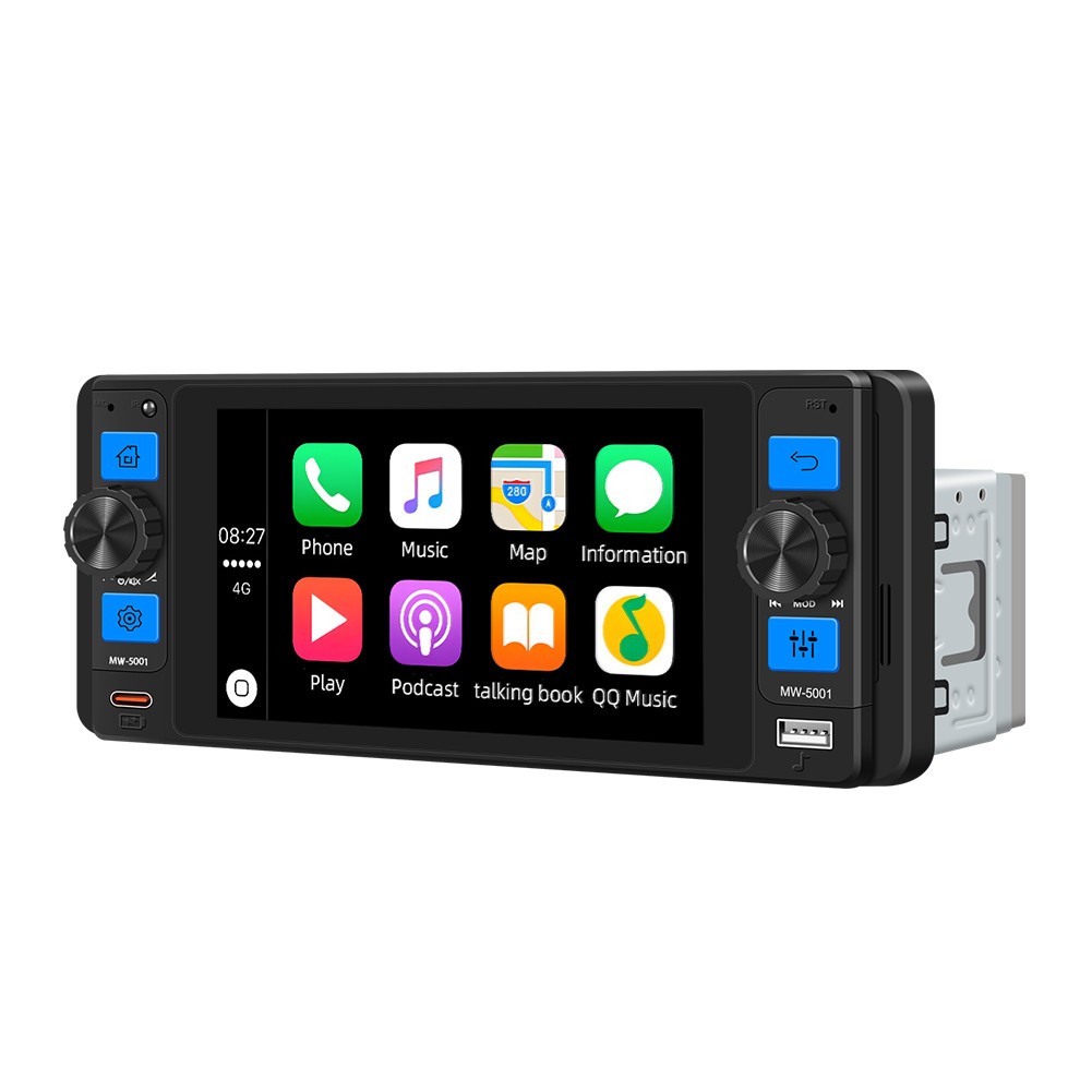 Car Radio Stereo FM/RDS HD LCD Screen USB Type-C Remote control W/Free Camera