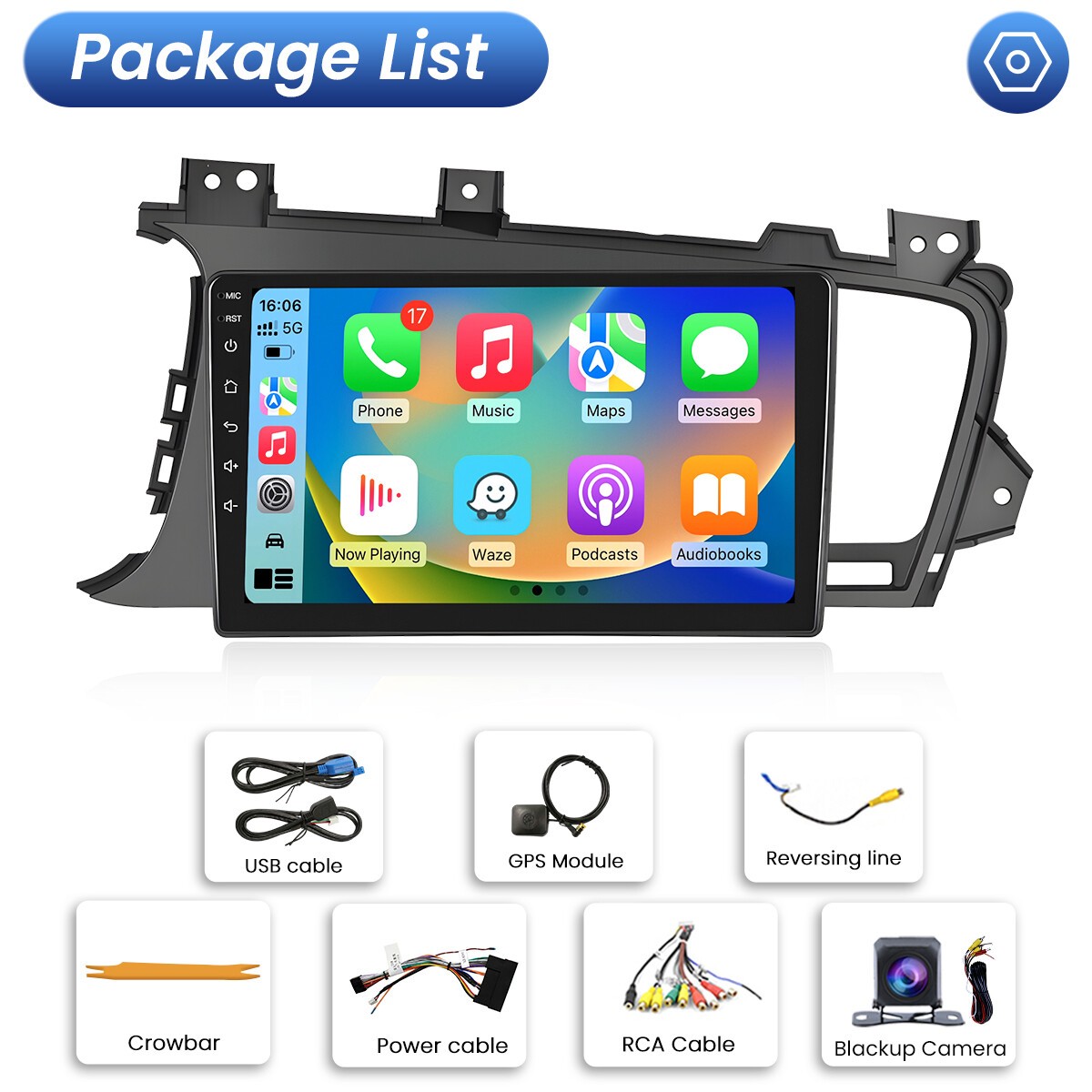 Car Radio Stereo Carplay For 2011-2013 Kia K5 2+32G 9in Quad Core Player