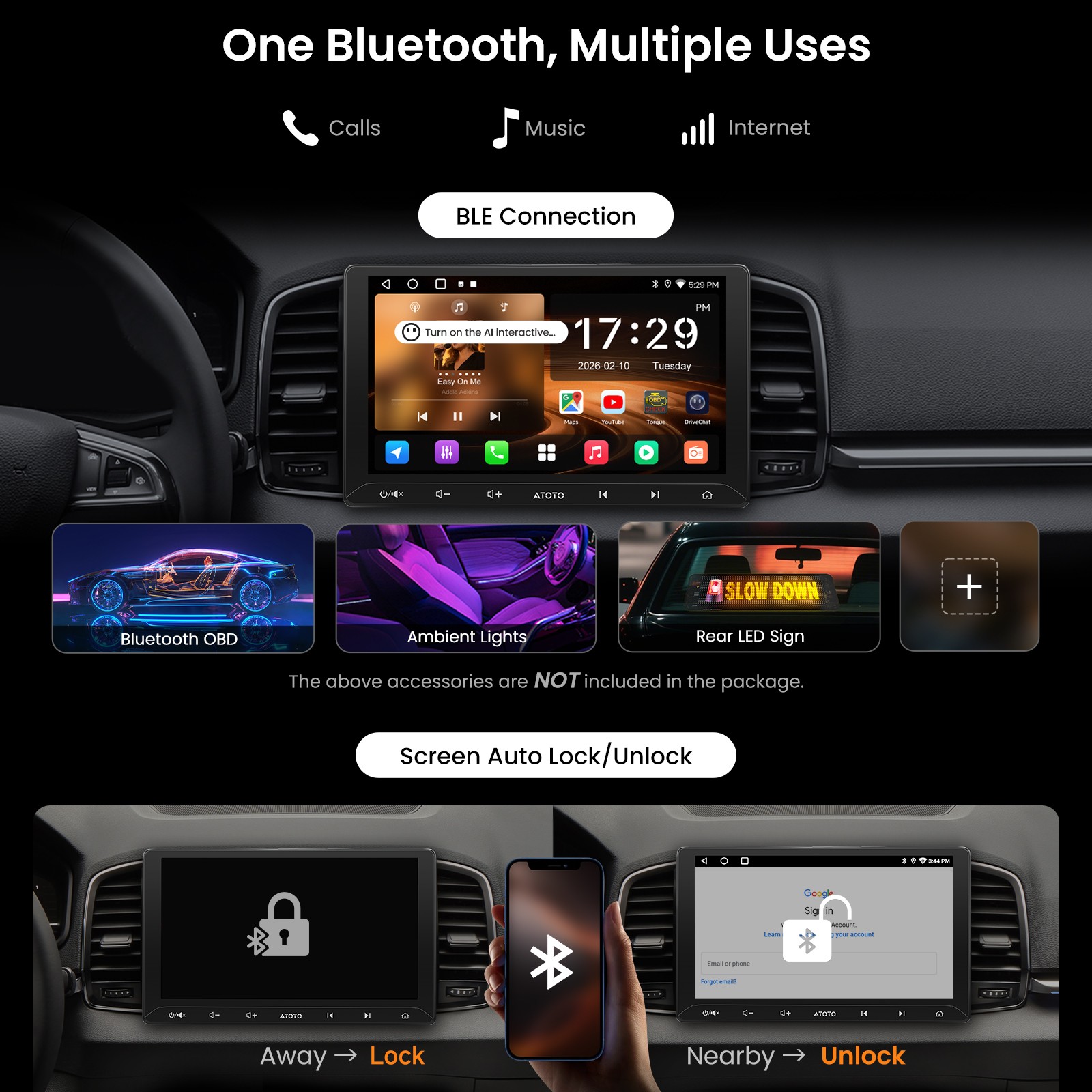ATOTO A5L Gemini 3.0 AI 2 Din Car Stereo GPS Play Android Radio 10.1″ Multimedia