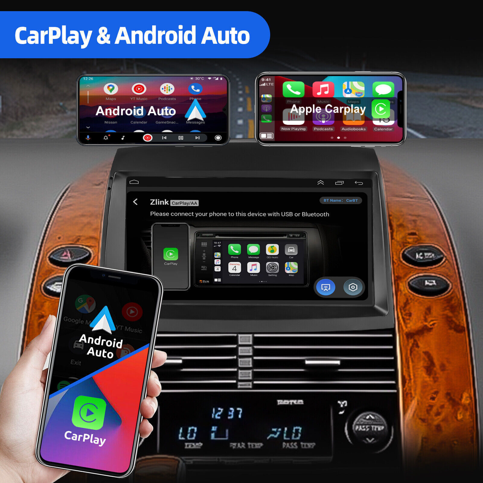 10.1” For Toyota Sienna 2004-2010 Android15 CarPlay Car Radio Stereo GPS 4+64GB