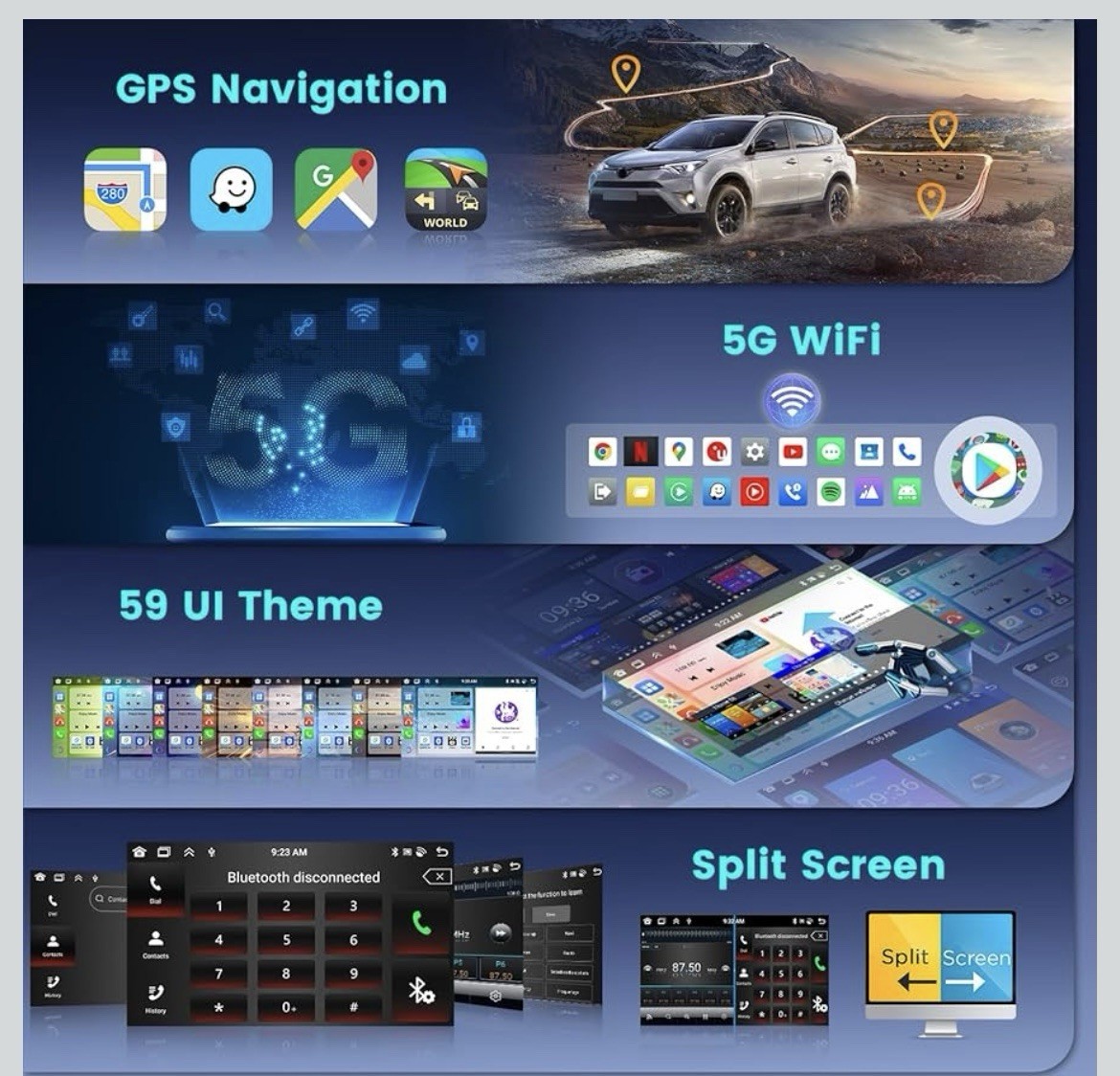 8Core 4 +64GB Android 13 Car Stereo Radio CarPlay GPS For Chrysler 300C 2004-10