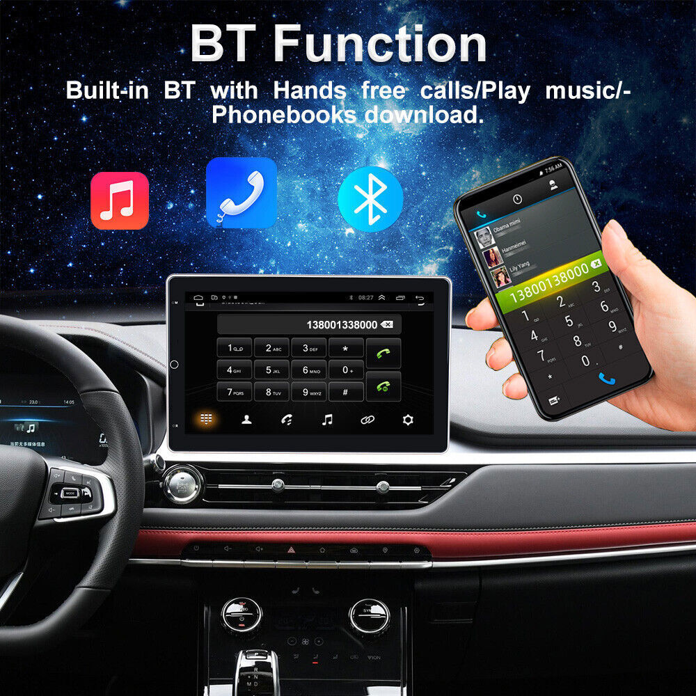 10″ 2DIN Android 13.0 Car Stereo Radio Carplay GPS Wifi Rotatable Screen 2G+32G