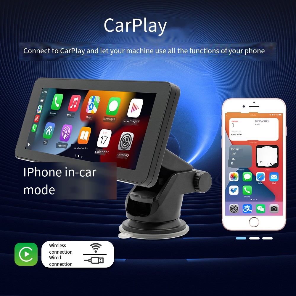 MirrorLink 6.86 inch Portable Wireless Carplay MP5 BT Handsfree Player Autoradio