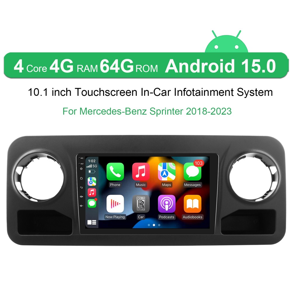 Android 15 Car Stereo Radio For Mercedes-Benz Sprinter 2018-2023 Carplay 4+64GB