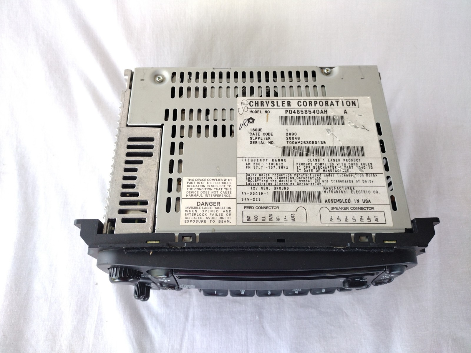 OEM Chrysler Dodge Jeep Radio Cassette CD Player P04858540AH Tested