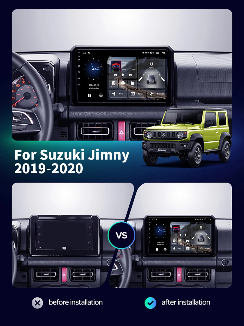 For Suzuki Jimny 2019-2020 Multimedia Player Stereo Navi GPS Carplay Car Radio