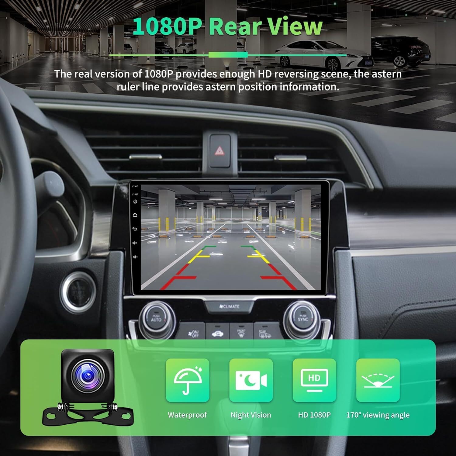 Car Radio Stereo Carplay For 2016-2021 Honda Civic 4+64G 9in CarPlay Car