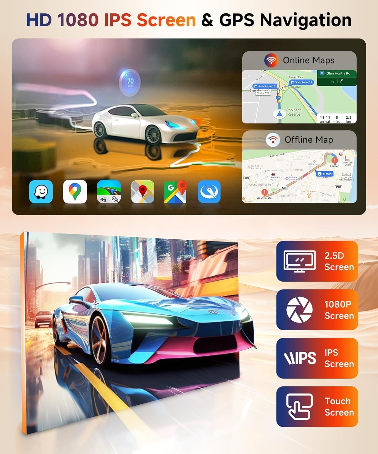 Audi Car Stereo with 7-Inch HD IPS Display | Wireless CarPlay & Android Auto