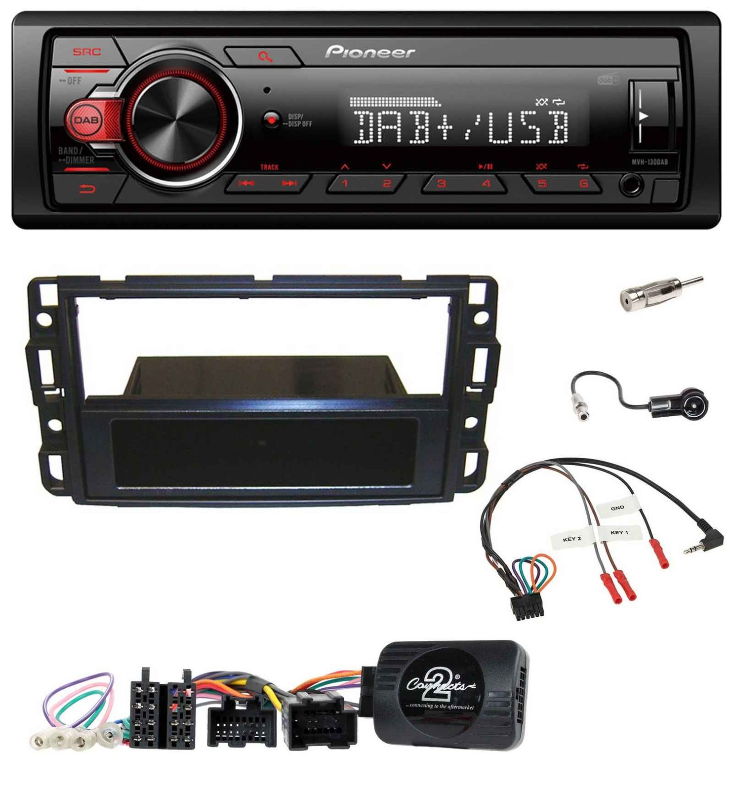 Pioneer MP3 1DIN DAB USB Steering Wheel Car Stereo for Cadillac BLS YSCF 2006-2010