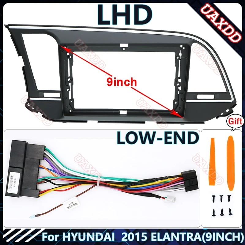 Car Radio Fascia Frame For Hyundai Elantra 2015-2019 9 Inch Double Din
