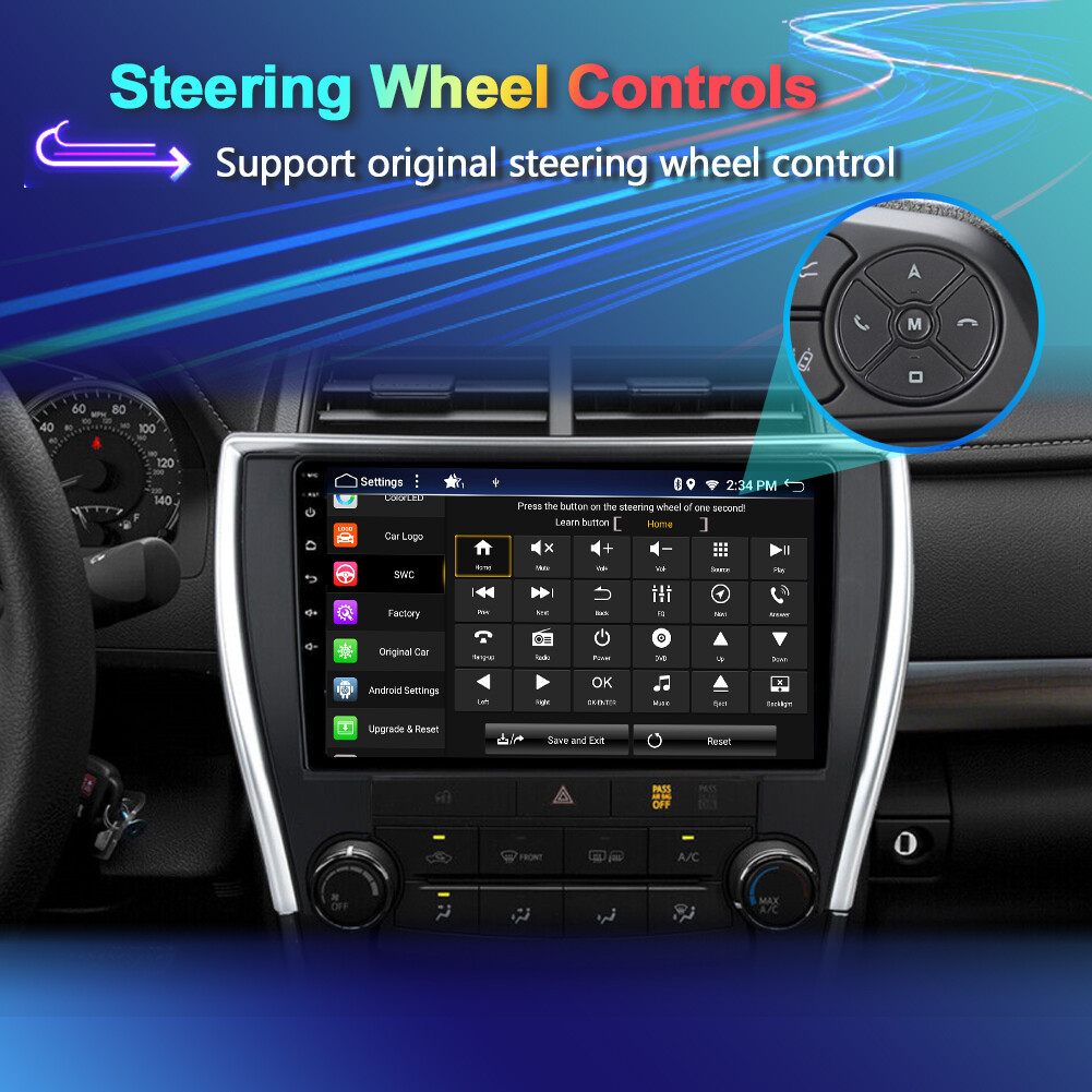 8-CORE Car Stereo For 2015-2017 Toyota Camry Android 14 Navi CarPlay 10.1″ 64GB
