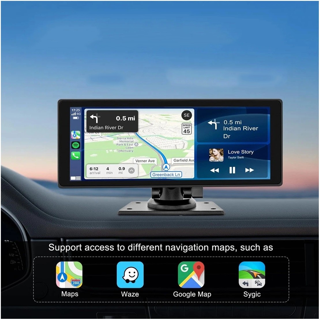 Car Wireless Carplay Stereo Radio Bluetooth Video Receiver with Dash Cam 10.26″