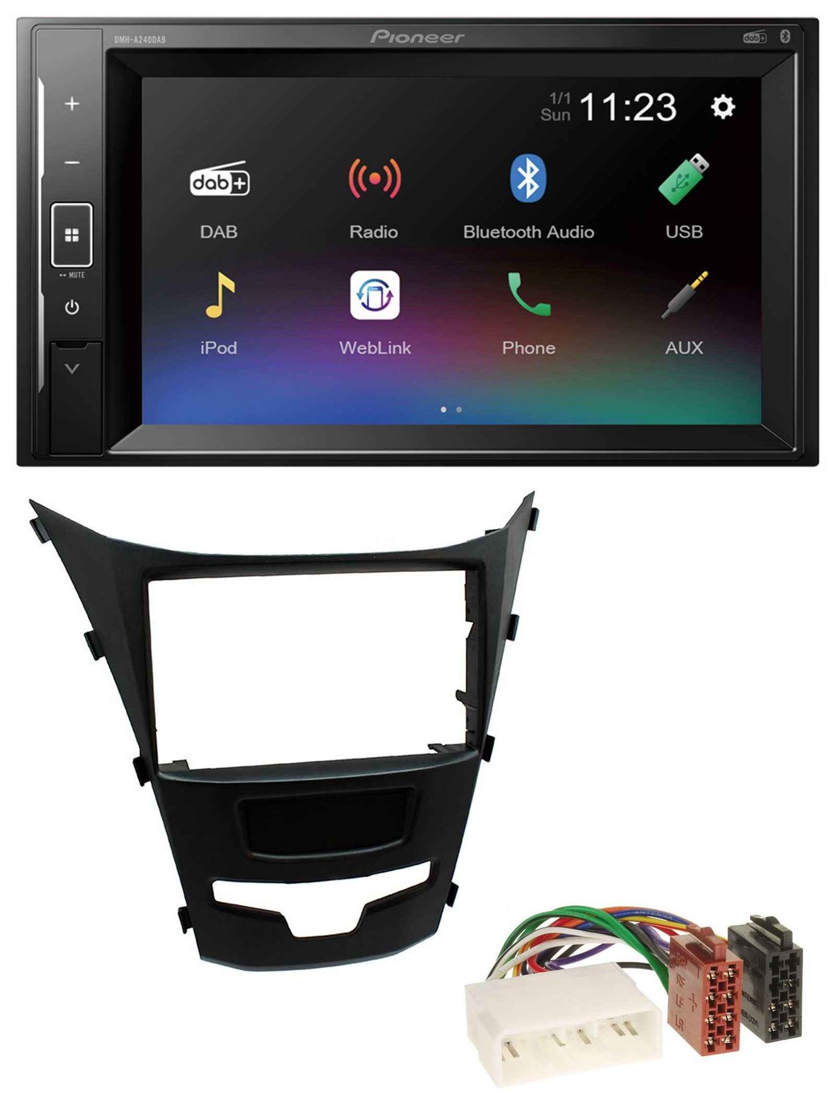 Pioneer DAB MP3 2DIN Bluetooth USB Car Stereo for SangYong Korando 2013 onwards