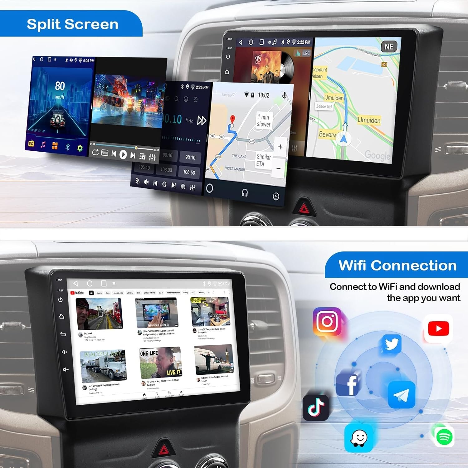 Car Radio Apple Carplay For 2013-2018 Dodge Ram 1500 2500 3500 Stereo 2016 2017