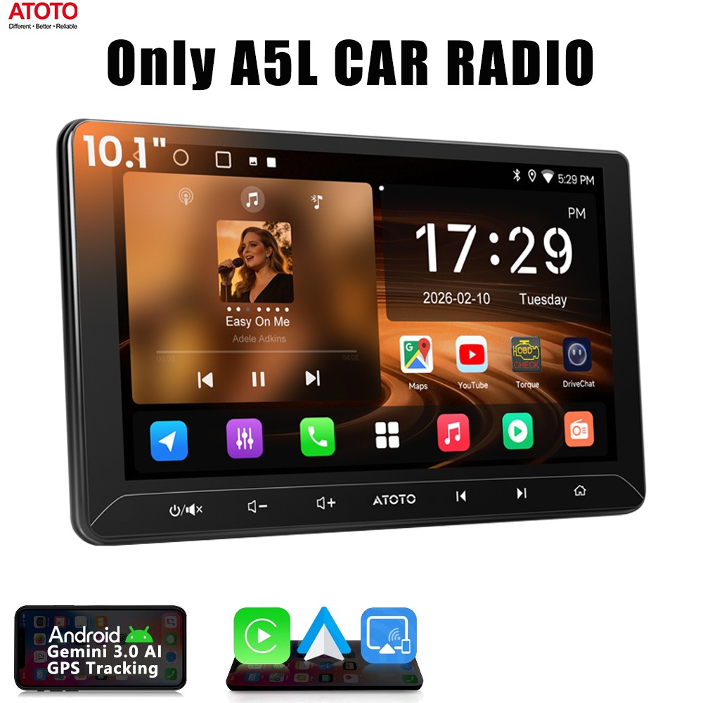 ATOTO A5L Gemini 3.0 AI 2 Din Car Stereo GPS Play Android Radio 10.1″ Multimedia