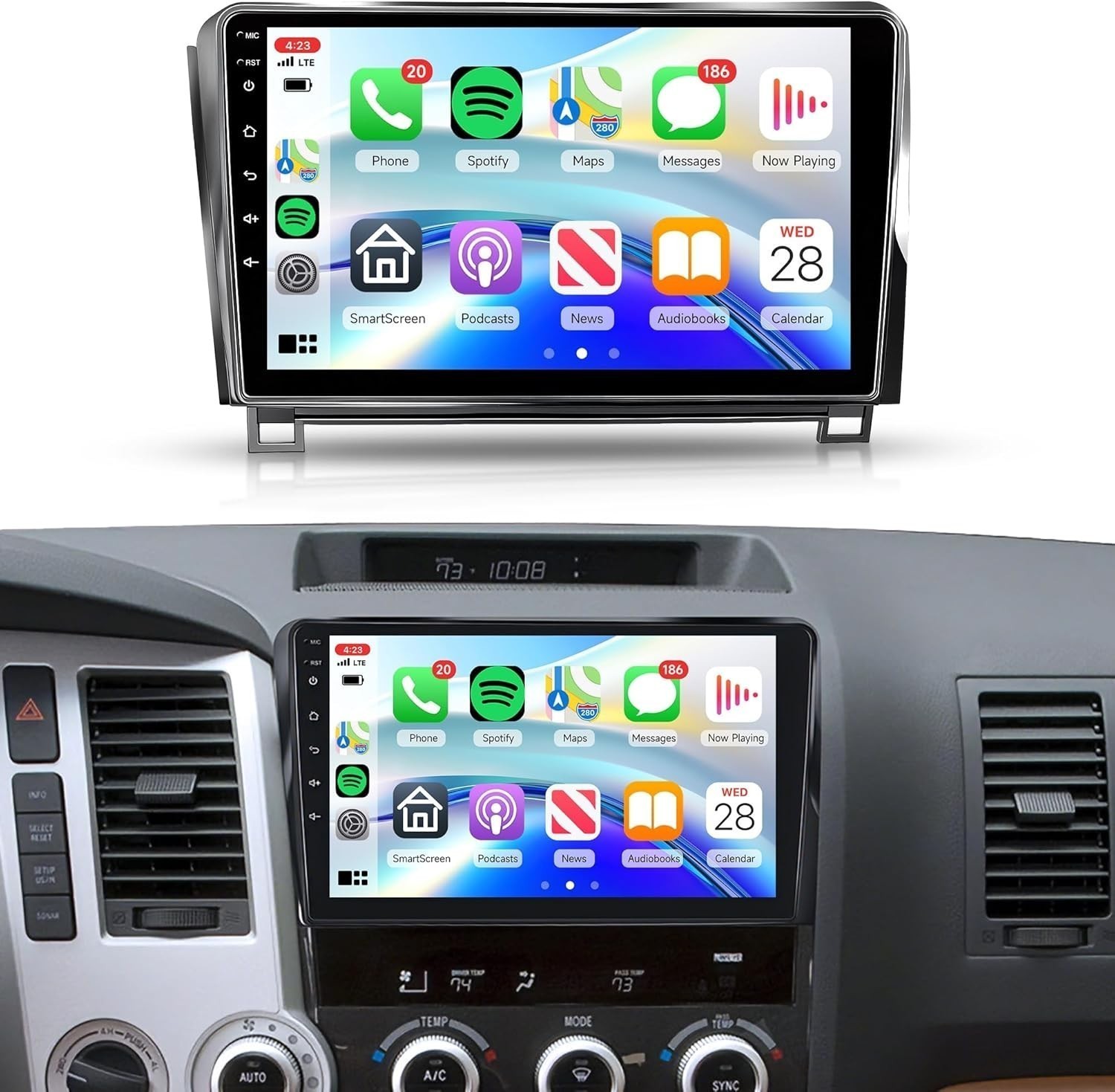 Car Radio Stereo Carplay For Toyota Tundra Sequoia 6+128G 10in Car 4+64G