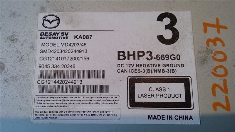 Radio CD Player Single Dash Mounted BHP3669G0 Fits 14-18 MAZDA 3 83536